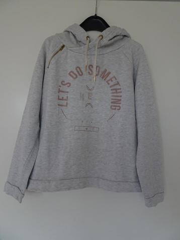 Dames trui / hoodie van ESPRIT, wit gemeleerd, met opdruk. beschikbaar voor biedingen