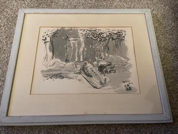Tekening/schilderij van polderman beschikbaar voor biedingen