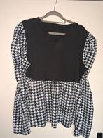 Peplum tuniek geruit XXL, Kleding | Dames, Ophalen of Verzenden, Zo goed als nieuw, Maat 46/48 (XL) of groter, Zwart