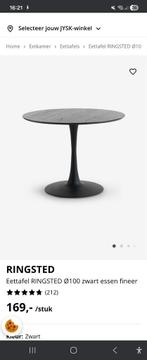Zwarte ronde JYSK eettafel - 100cm - kleine beschadiging, Overige materialen, Gebruikt, Rond, Ophalen of Verzenden