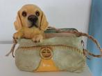 Stenen teckel hond in mand., Ophalen of Verzenden, Zo goed als nieuw