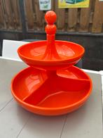 Retro Vintage Emsa oranje schaal / etagiere snacktoren, Ophalen, Zo goed als nieuw