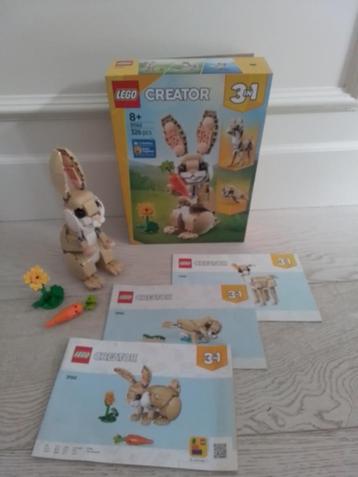 Lego : 31162 Creator Lief konijn 3 in 1 met doos en boekjes beschikbaar voor biedingen