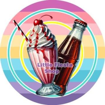 LF6489 icing frosting milkshake cola 20cm eetbare taart top beschikbaar voor biedingen