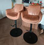 2 leren barstoelen Het Anker, verstelbaar, Ophalen, In hoogte verstelbaar, 60 tot 90 cm, Zo goed als nieuw