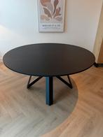 Ronde design eetkamertafel 150 cm – BOGARD – Zwart, Ophalen, Vijf personen of meer, 100 tot 150 cm, 100 tot 150 cm