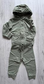 H&M lichtgroen warm joggingpak capuchon vest groen setje 80, Kinderen en Baby's, Babykleding | Maat 80, Jongetje of Meisje, H&M