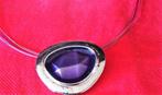 Prachtig collier met Purple Fire Rainbow Moonstone (45/50cm), Verzenden, Paars, Nieuw, Met edelsteen