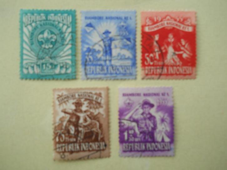 Indonesie 1955 Djambore Nasional 15 Sen-1 Rupiah gestempeld, Postzegels en Munten, Postzegels | Azië, Gestempeld, Zuidoost-Azië
