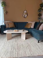 Petrolblauwe hoekbank met chaise longue, Huis en Inrichting, Banken | Bankstellen, Ophalen, 250 tot 300 cm, Gebruikt, Hoekbank