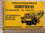 Vintage sticker Vrachtauto  Gerritsen Hilvarenbeek, Ophalen of Verzenden, Zo goed als nieuw, Overige typen