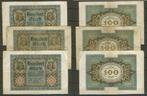 Kreichsbanknote 3 Biljetten 100 Mark 1920 Noodgeld c-165 jdu, Postzegels en Munten, Bankbiljetten | Europa | Niet-Eurobiljetten