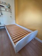 Mooi wit Flexa bed met lattenbodem, zonder matras, Ophalen, 85 tot 100 cm, Zo goed als nieuw, Lattenbodem