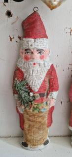 2 verschillende papiermaché kerstmannetjes~kerstman, Ophalen of Verzenden, Gebruikt