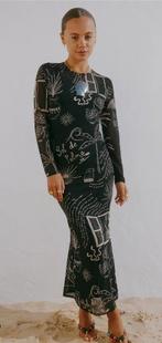 Never Fully Dressed Mono Palma Jurk - Maat 46, Verzenden, Zwart, Maat 46/48 (XL) of groter, Zo goed als nieuw