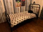 Metalen bed 90x200 cm, Huis en Inrichting, Slaapkamer | Bedden, Ophalen, 90 cm, Eenpersoons, Zwart
