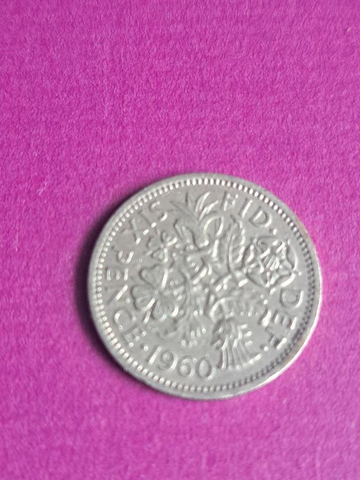 1960 Engeland 6 pence Elizabeth II, Postzegels en Munten, Munten | Europa | Niet-Euromunten, Losse munt, Overige landen, Verzenden