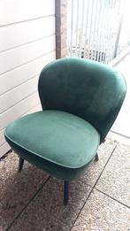 Mooie groene stoel fluweel velvet, Huis en Inrichting, Stoelen, Ophalen, Zo goed als nieuw, Overige kleuren, Eén