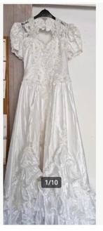 Trouwjurk met parels en sleep maat 48 hh, Kleding | Dames, Trouwkleding en Trouwaccessoires, Trouwjurk, Wit, Onbekend, Ophalen of Verzenden