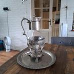Verzilverde Kan met Verwarmer eronder 37 cm groot, Antiek en Kunst, Ophalen of Verzenden