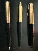 Set van 3 vintage Parker pennen – Goud verguld, Parker, Overige typen, Ophalen of Verzenden, Zo goed als nieuw