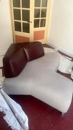 Leolux, combiseat, roodbruin met grijs, Ophalen, Zo goed als nieuw, Tweepersoons, Minder dan 150 cm