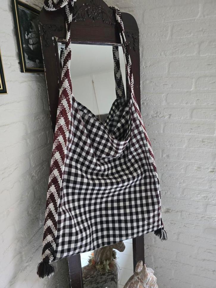 Vintage Stoffen Tas / Opbergzak - Puntgaaf!, Sieraden, Tassen en Uiterlijk, Tassen | Damestassen, Zo goed als nieuw, Shopper, Bruin