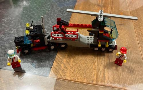 LEGO - retro - set 6357 - vrachtwagen, oplegger + helicopter, Kinderen en Baby's, Speelgoed | Duplo en Lego, Gebruikt, Lego, Complete set