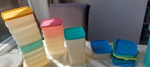Tupperware vierkante diepvriesbakjes, Huis en Inrichting, Keuken | Tupperware, Gebruikt, Ophalen of Verzenden