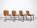 Willy Rizzo stoelen - cognac leder - Cidue Italy, Huis en Inrichting, Gebruikt, Bruin, Verzenden, Metaal