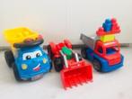 Grote Mega Bloks Truck, Lena Vrachtwagen, Rode Graafmachine, Ophalen of Verzenden, Zo goed als nieuw