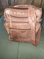 Stevige leren A4 schoudertas, Ophalen of Verzenden, Gebruikt, Bruin, Leer