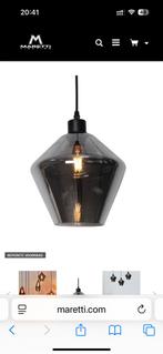 Mooie hanglampen (2x) smoke glas (nog in doos!), Huis en Inrichting, Lampen | Hanglampen, Ophalen, Nieuw, Minder dan 50 cm