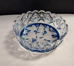 glazen schaal of kom blauw decoratieve bodem, Ophalen of Verzenden