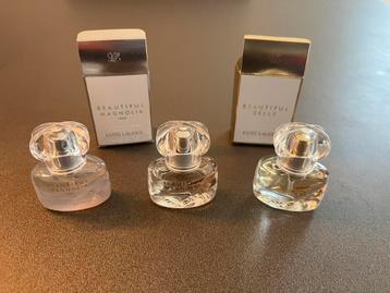 3 verschillende Estee Lauder Beautiful mini eau de parfum ed