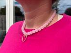Roze kralenketting met hartje, Overige materialen, Verstelbaar, Verzenden, Nieuw