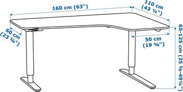IKEA Bekant Elektrisch Zit-Sta Bureau 160x110 grijseiken - afbeelding 8