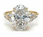 Gouden ring met VVS2 diamant van maar liefst 3.74 caraat!!, Nieuw, Ophalen of Verzenden, 17 tot 18, Met edelsteen