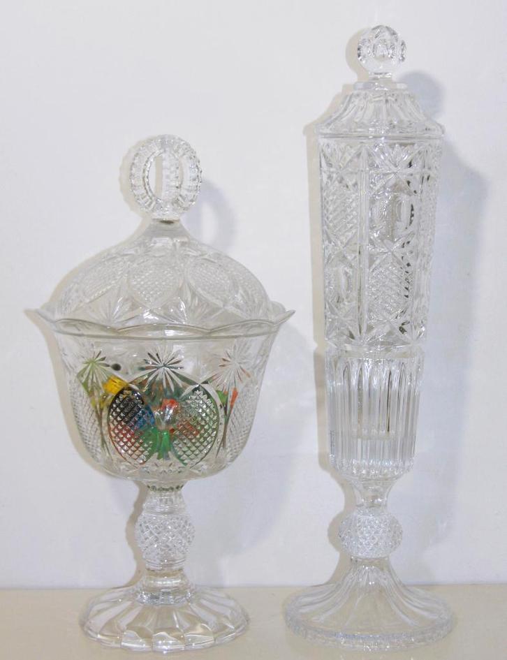 set grote kristallen bokalen (2x), Antiek en Kunst, Antiek | Glas en Kristal, Ophalen of Verzenden