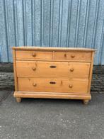 Antiek grenen commode, Ophalen, 100 tot 150 cm, Zo goed als nieuw, 3 of 4 laden