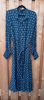 BINDI: Blauwe lange jurk met blauw en oker patroon, maat XXL, Kleding | Dames, Jurken, Maat 46/48 (XL) of groter, Zo goed als nieuw