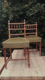 2 Franse antieke brocante eetkamer stoeltjes, Antiek en Kunst, Antiek | Meubels | Stoelen en Banken, Ophalen