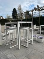 Lounge set - Tafel met 4 krukken, Ophalen, Zo goed als nieuw, Vierkant, Metaal