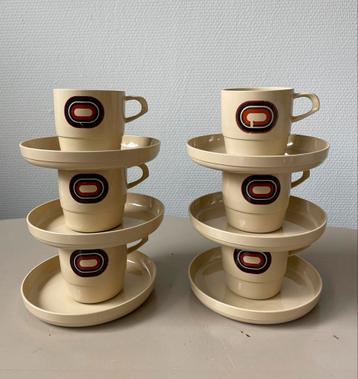 6 Mepal vintage kop-en-schotels beschikbaar voor biedingen