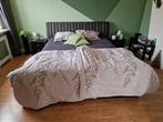 Bed 180x200, Huis en Inrichting, Slaapkamer | Bedden, Ophalen, Zwart, Tweepersoons, Zo goed als nieuw