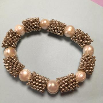 vintage zilverkleurig parelarmband zoetwaterparel armband beschikbaar voor biedingen