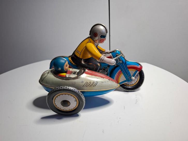 Vintage Motor met Zijspan - Goed Werkend!, Verzamelen, Speelgoed, Ophalen of Verzenden