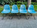 Herman Miller Blue  design Eames vintage fiberglass vita, Verzenden, Zo goed als nieuw, Leer, Eén