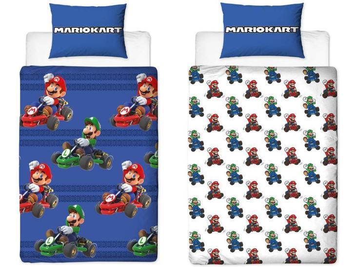 Super Mario Dekbedovertrek 140 x 200 - Dubbelzijdig, Kinderen en Baby's, Kinderkamer | Beddengoed, Nieuw, Dekbedovertrek, Blauw