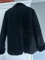 Mooie zwarte leren  lammy coat, Ophalen of Verzenden, Zo goed als nieuw, Maat 36 (S), Zwart